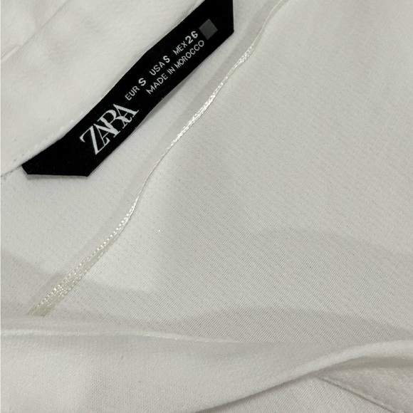 Zara White Belted Gold Button-Down Shirt Dress (Size Small) - Picture 11 of 11